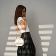 Geanta crossbody de piele MACCA White