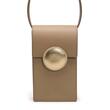 Geanta mini crossbody de piele cu bareta, Mini DOT Beige