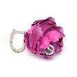 Accesoriu floare de BUJOR ROZ din piele cu cristal
