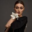 Accesoriu FLOARE DE VANILIE ALBA din piele 