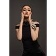 Accesoriu floare TRANDAFIR NEGRU din piele 