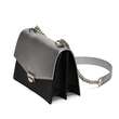 Geanta de piele cu doua compartimente si bareta lant JULLY Silver