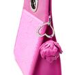 Accesoriu floare de BUJOR ROZ din piele cu cristal