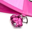 Accesoriu floare de BUJOR ROZ din piele cu cristal