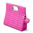 Geanta de mana cu aspect matlasat KELLY Pink