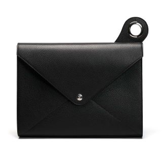 Geanta-plic de piele pentru laptop si documente A4, DOT Black