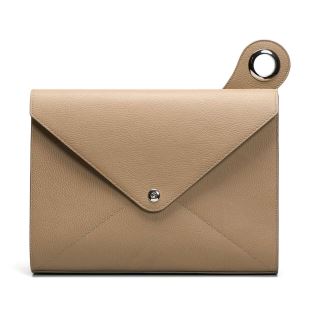 Geanta-plic de piele pentru laptop si documente A4, DOT Beige