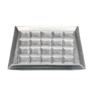 Geanta-plic de piele cu aspect matlasat CIOCO Silver