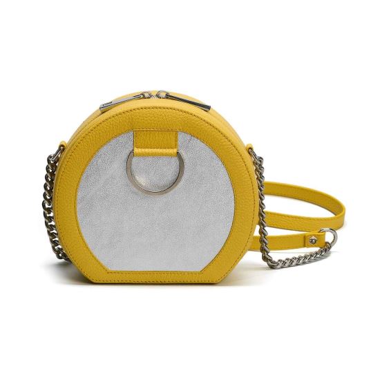 Geanta crossbody de piele MACCA Yellow
