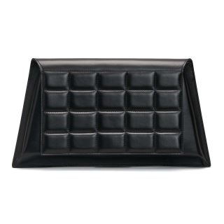 Geanta-plic de piele cu aspect matlasat CIOCO Black