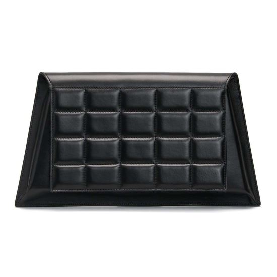 Geanta-plic de piele cu aspect matlasat CIOCO Black