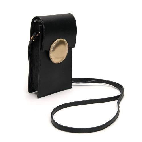 Geanta mini crossbody de piele cu bareta, Mini DOT Black