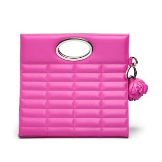 Geanta de mana cu aspect matlasat KELLY Pink