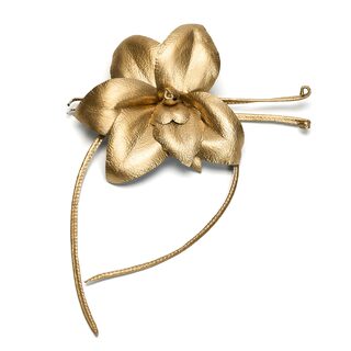 Accesoriu FLOARE DE VANILIE AURIE din piele