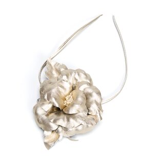 Accesoriu floare de TRANDAFIR AURIU Vintage din piele